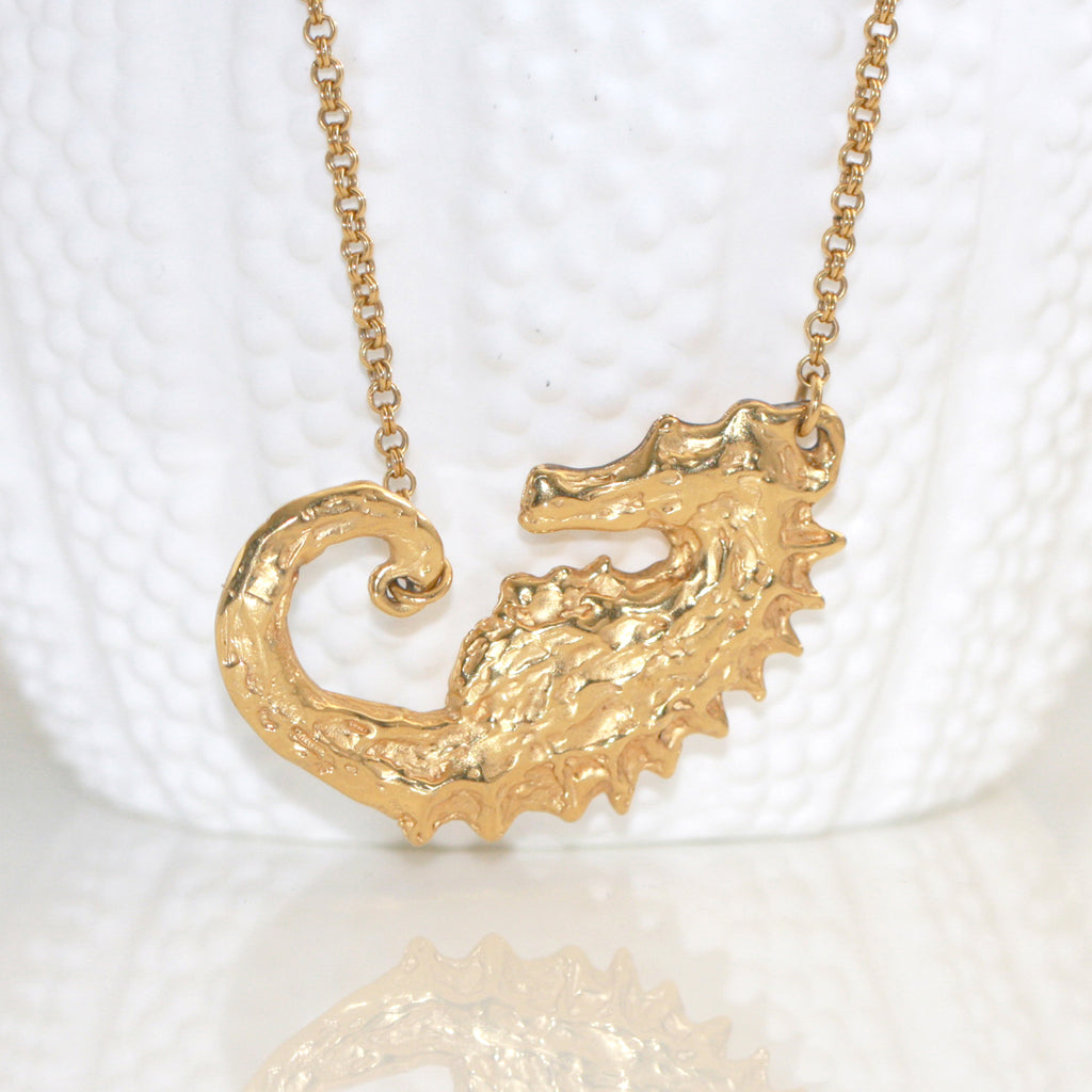 Yellow Gold Seahorse Necklace
